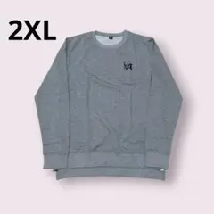 グレー クルーネック スウェット ジッパー付き 2XL メンズ トレーナー