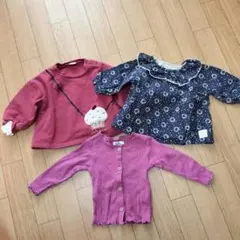 子供服、ベビー服、70cm.80cm.３点セット、秋服、女の子