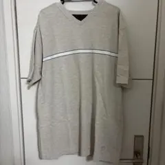 90s TOMMY HILFIGER ベージュ Vネック Tシャツ