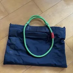 美品！topologie 黒 トートバッグ グリーンストラップ付き