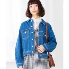 ブラウニースタンダード✨️デニムジャケット Gジャン Mサイズ ショート丈 ブルーのサムネイル