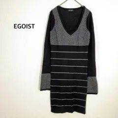 EGOIST エゴイスト◉ニットワンピース ブラック ボーダー 華やか♡美品