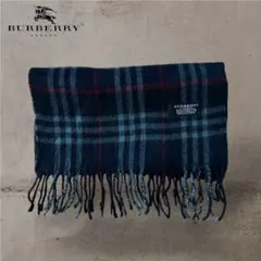 BURBERRY LONDONバーバリーノバチェックマフラーラムウール英国製古着