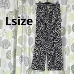 aquaist ヒョウ柄 イージーパンツ ブラック ポケット付き 薄手 匿名配送