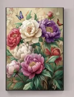 リカさん　ダイヤモンドアート（丸ビーズ）カラフルなお花　30×40 ダイヤモンドアート（丸ビーズ）綺麗なお花 30×40 - メルカリ