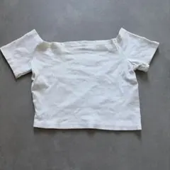 オフショルダー 半袖 Tシャツ ホワイトのサムネイル