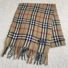 美品　バーバリー マフラー ノバチェック ラムウール 英国製