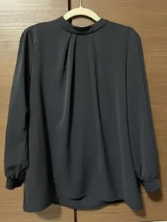 スーツカンパニー　七分袖ブラウス　ネイビー　38