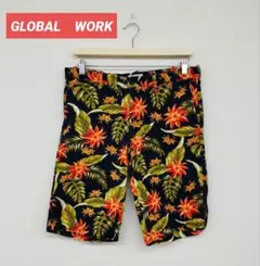 □［GLOBAL WORK］ メンズフローラルショートパンツ Lサイズ