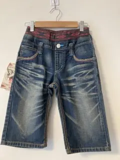 新品エドウィンデニムハーフパンツ カラフルウエストバンド130(j97)