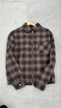 ZAVA ブラウン系チェック ジャケット M