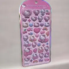 正規品　コットンパフィーシール　キティ　ヒョウ柄　ボンボンドロップシール