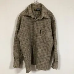 【Golden Bear】(L)チェック柄長袖シャツ/カジュアルシャツ/トラッド