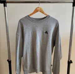 アディダス パフォーマンスロゴ スウェット L 杢グレー ワンポイント　秋冬