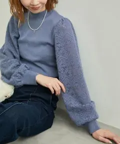 新品 ROPÉ PICNIC 袖レースニットプルオーバー