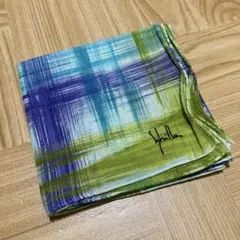 Sybilla シビラ ハンカチ チェック柄　ブランドハンカチ　大判　青　緑　紫