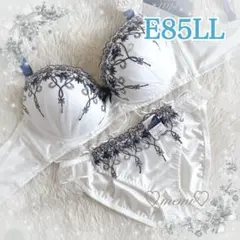 【E85】ブラショーツセット♥️️ホワイト×ネイビーハート チュール♬️️1501
