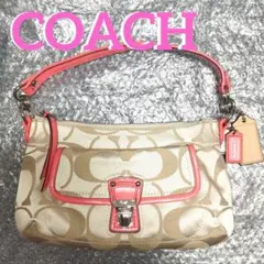Coach ショルダーバッグ ベージュ/ピンク【極美品】