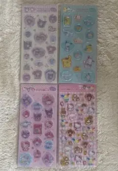 サンリオすりガラス風、樹脂もりシール4枚セット サンリオ　エムプラン 正規品
