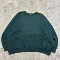フルーツオブザルーム　スウェット　XL　グリーン　無地　古着　トレーナー