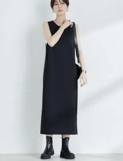 【美品】ウォッシャブルダンボール2WAYワンピース ブラック 2のサムネイル