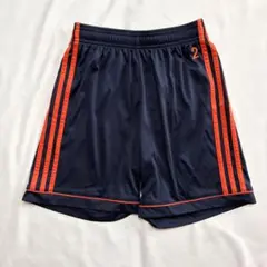 美品！adidas AEROREADY ハーフパンツ ネイビー オレンジMサイズのサムネイル
