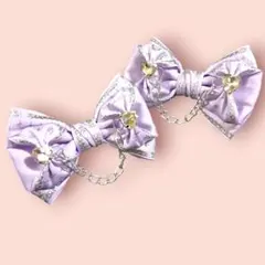 コンカフェさん向け♡パープルリボン型ヘアクリップ（送料込み♡）