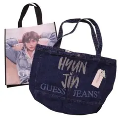 StrayKids スキズ GUESS ヒョンジン デニムトートバッグ - メルカリ