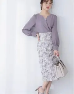 PROPORTIONBODYDRESSING カットワークレースタイトスカート