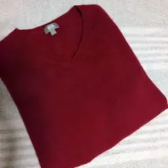 UNIQLOカシミヤ100%赤 Vネックセーター Mサイズイナ