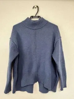 coen ダークブルー タートルネックニット フリーサイズ