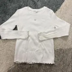 GU 白Tシャツ　140 女の子　キッズ　ホワイト　ハート