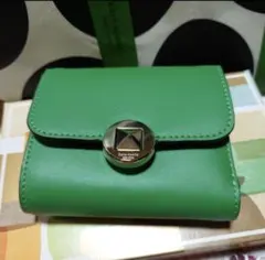 ケイト・スペード三つ折り財布コンパクトウォレット（グリーン）