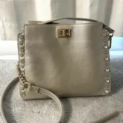 DIANA ダイアナ 2WAYバッグ ビジュー スタッズ シャンパンゴールド
