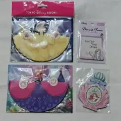 TDR ベル＆アナドレスメモとラプンツェルダイカットふせんとアリエル香水型メモ帳