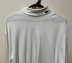 LACOSTE モックネック長袖カットソー ホワイト　着用一回のみ超美品‼️