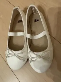 [20% OFF] H&M ホワイト バレエシューズ フォーマル16.5センチ
