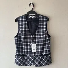 【新品】ボンマックス　ベスト　事務服　オールシーズン　ネイビー×ブルー　11号