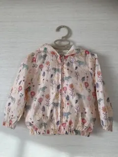 フード付きピンク花柄アウター