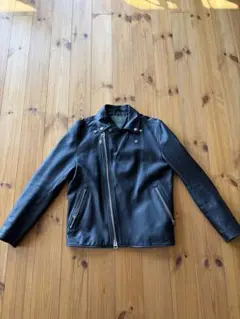 美品□ユナイテッドアローズ ライダースジャケット ダブル ブラック 本
