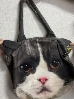 リアルプリント 猫顔 トートバッグ