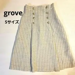 grove チェック柄 フレアスカート S