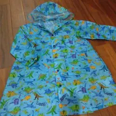 今だけセール！恐竜柄レインコート（青）