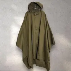 美品 ミリタリー ビッグ コットン ポンチョ カーキ アウトドア キャンプ