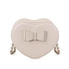 チェーン付きハート型ショルダー　ブラック　ホワイト