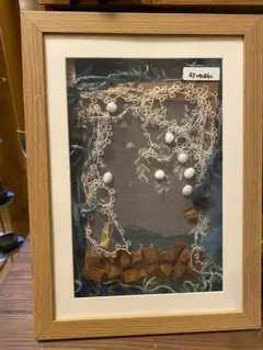 森の湖の風景 立体アート作品