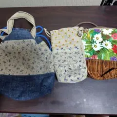 訳あり　ハンドメイド　トートバッグ　スマホショルダー　　　３点セット