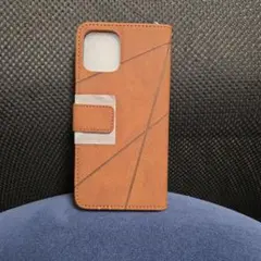 iPhone12Pro用 手帳型ケース ブラウン×グレー