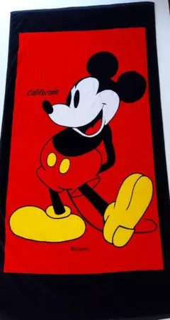 未使用 ミッキーマウス 大判バスタオル 綿100％ ディズニーレトロ