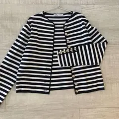 ZARA ボーダー 長袖カーディガン